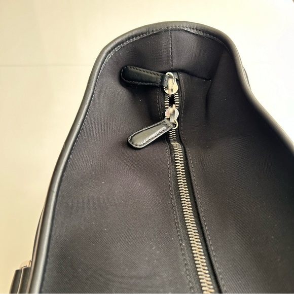 Coach canvas extra large weekender canvas black tote leather trim double zipper - Picture 11 of 14